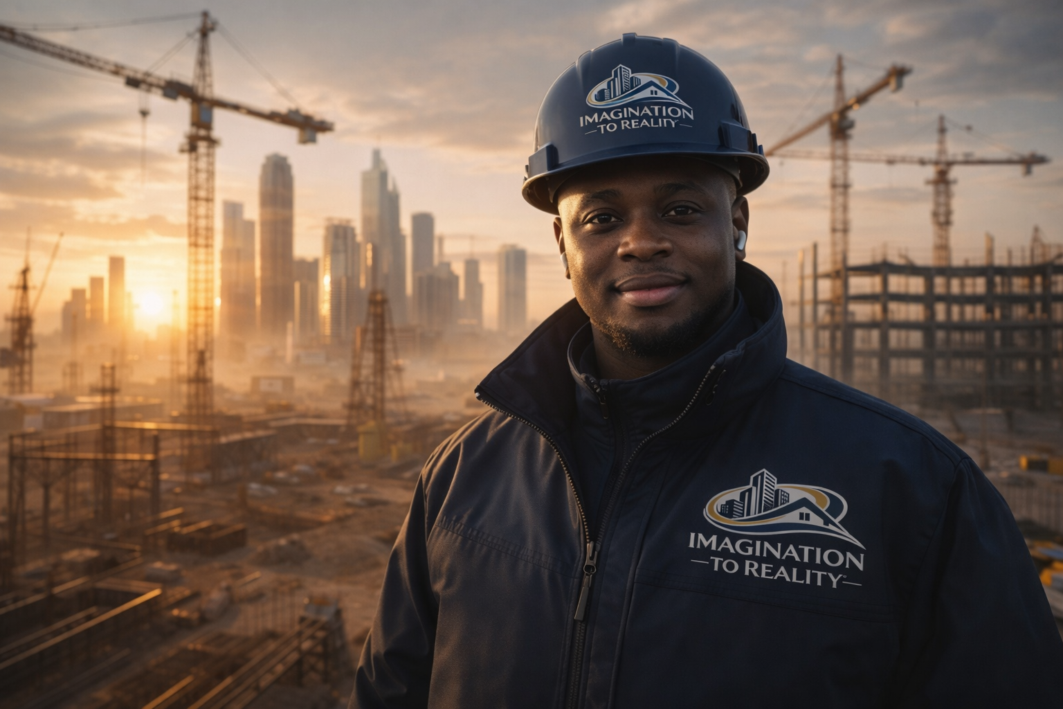 Imagination To Reality team managing construction project on a large-scale site.” “Modern residential and commercial buildings developed by Imagination To Reality.” “Creative visionary planning and executing real-world projects with precision and innovation.” “Construction machinery and equipment in action, representing Imagination To Reality’s expertise.” “Urban development and community projects delivered by Imagination To Reality.”